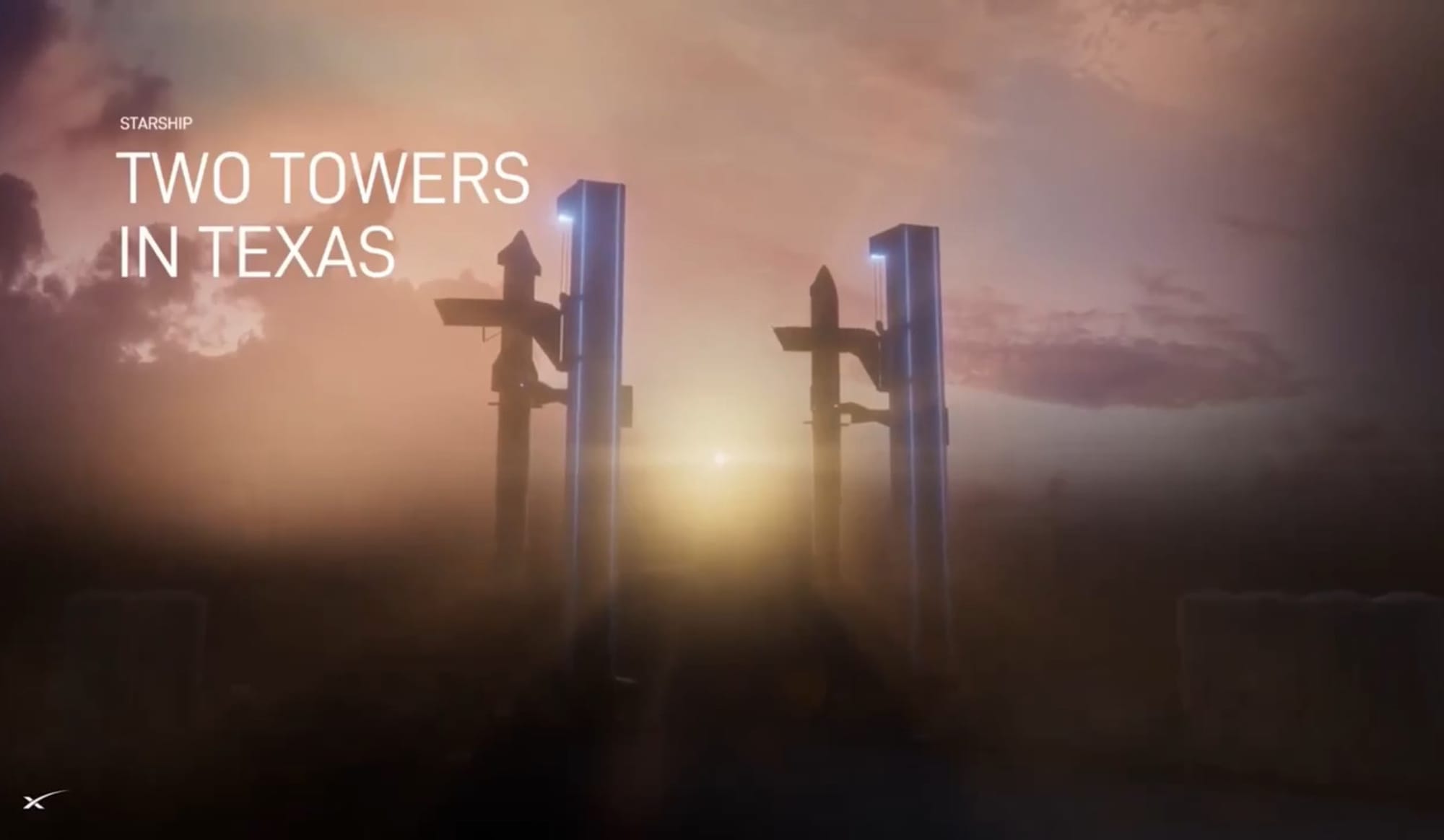 A render of two Starship-Super Heavy launch vehicles on two launchpads side by side. ©SpaceX