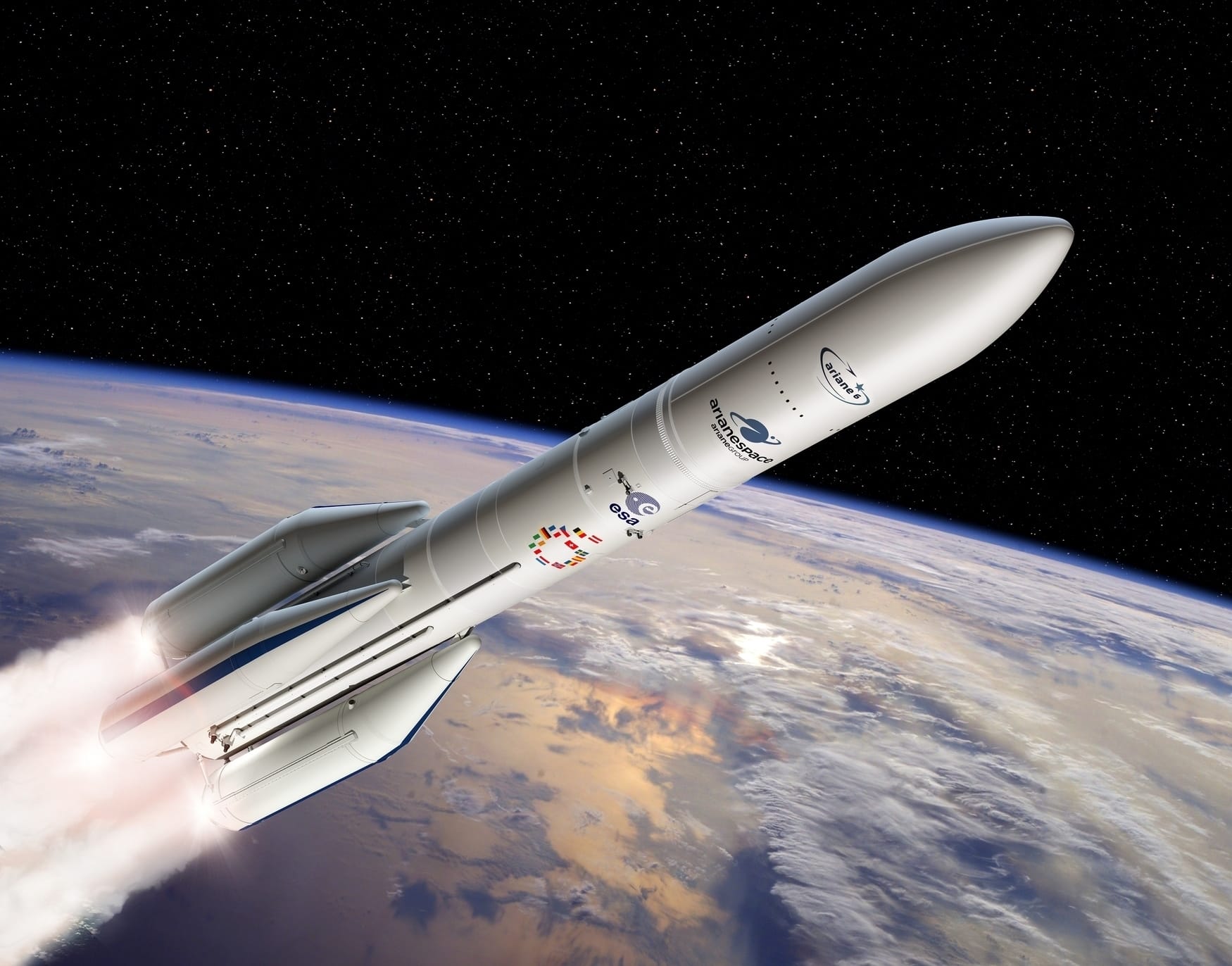 A render of Ariane 6 during flight. ©ESA/Arianespace/CNES