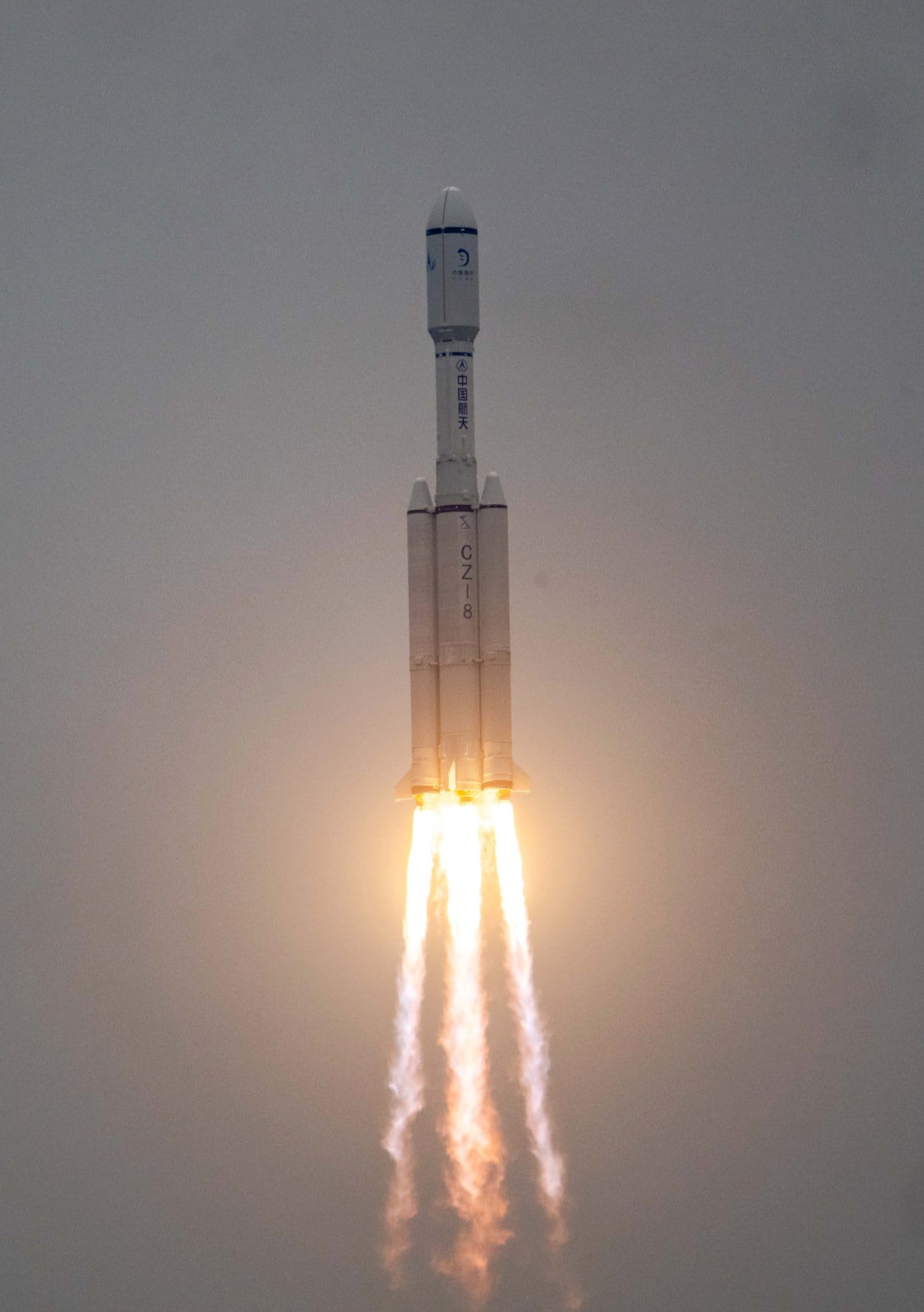 The Long March 8 during first-stage flight carrying Queqiao-2.