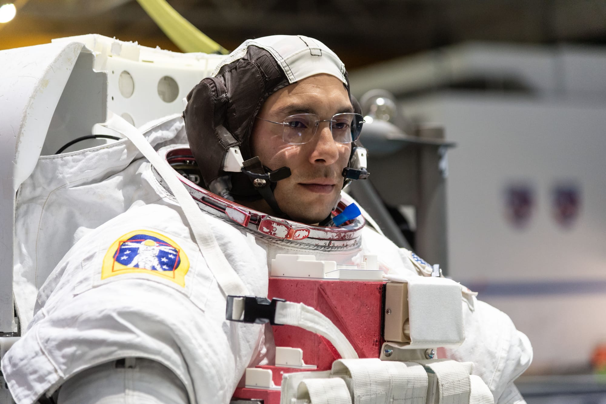 Marcos Berríos during training in the neutral buoyancy lab. ©NASA