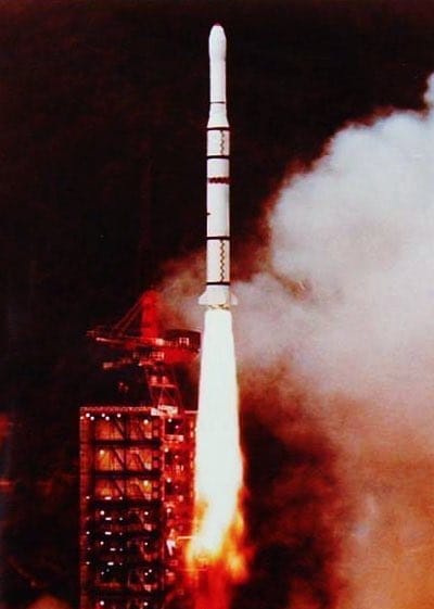 The Long March 3 lifting off from the Xichang Satellite Launch Center.