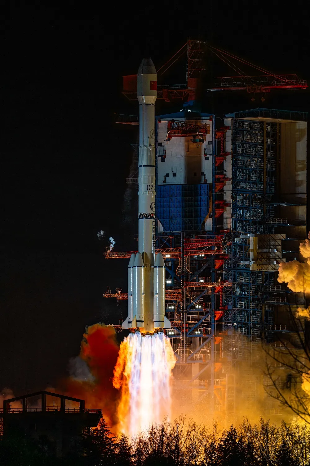 The Long March 3B/E launch vehicle lifting off from Launch Complex 3 at the Xichang Satellite Launch Center with Shijian-25.
