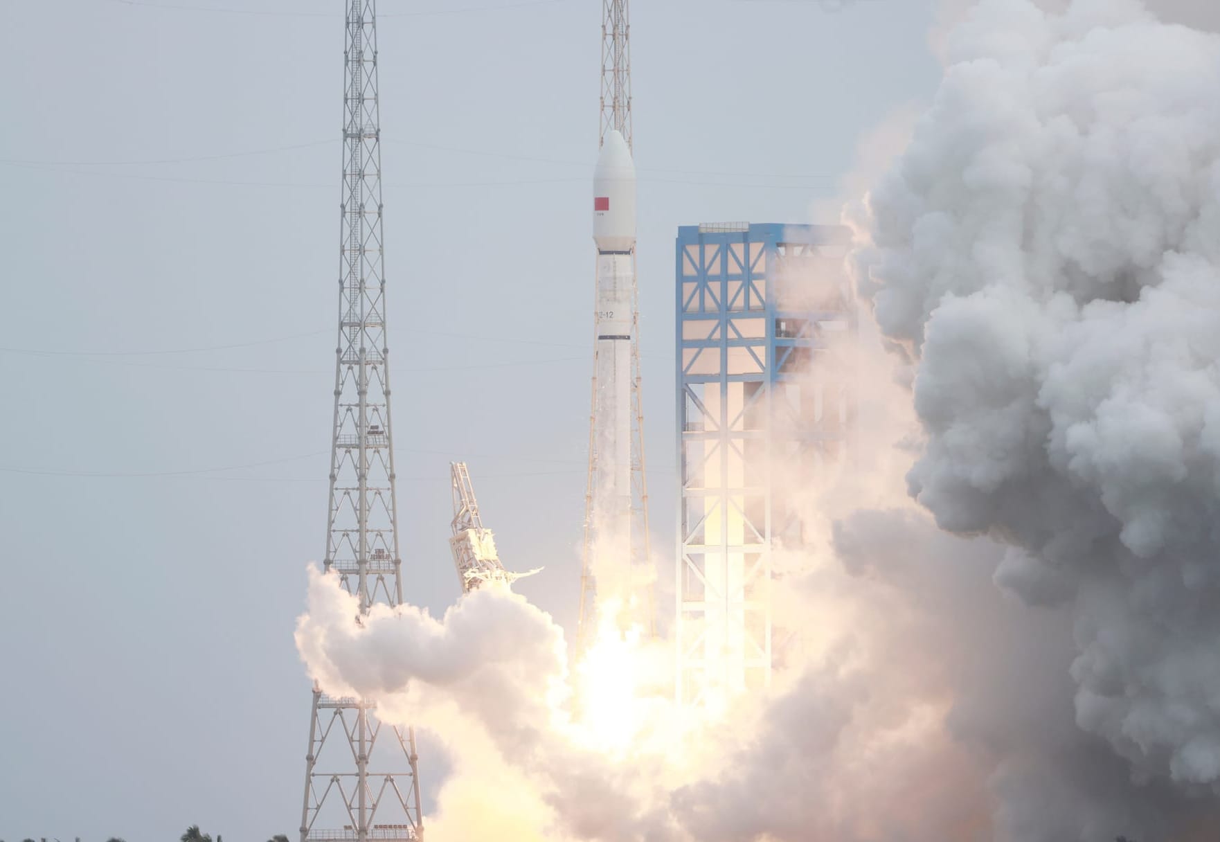 The Long March 12 Y2 vehicle lifting off from the Wenchang Commercial Space Launch Site carrying satellites for the GuoWang constellation.