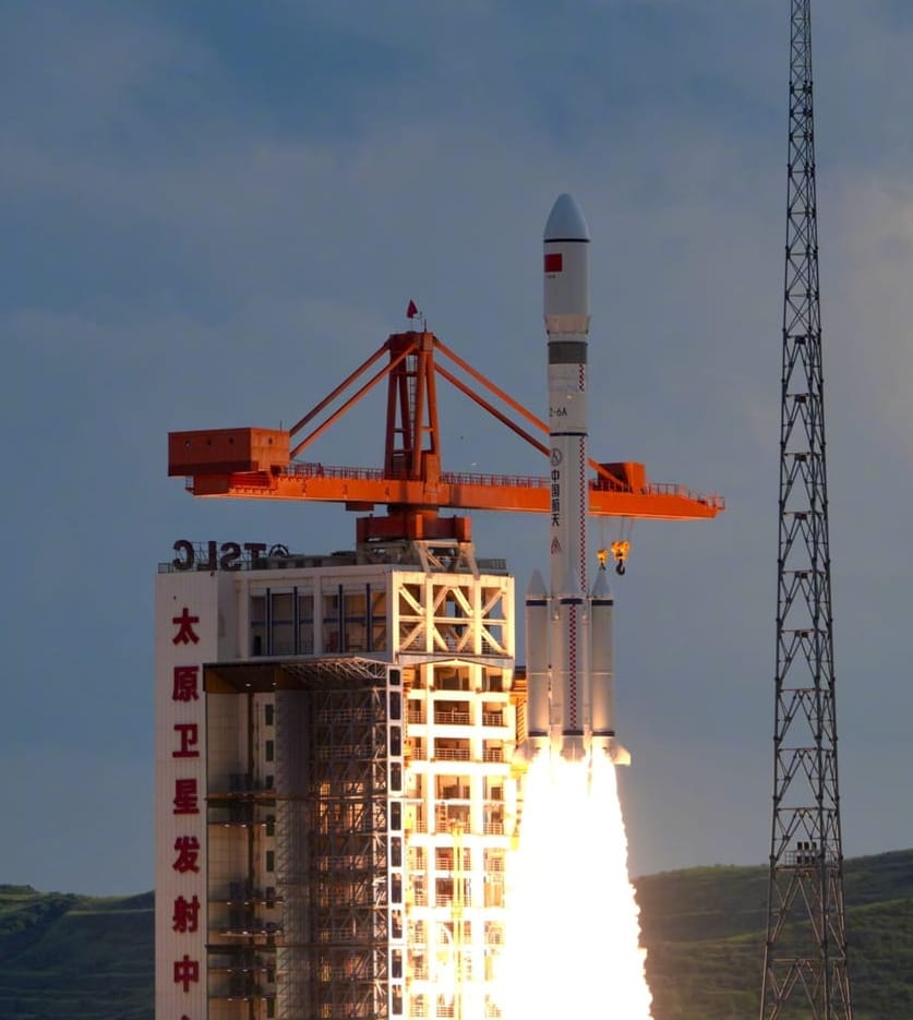 The Long March 6A Y14 vehicle lifting off from the Taiyuan Satellite Launch Center.