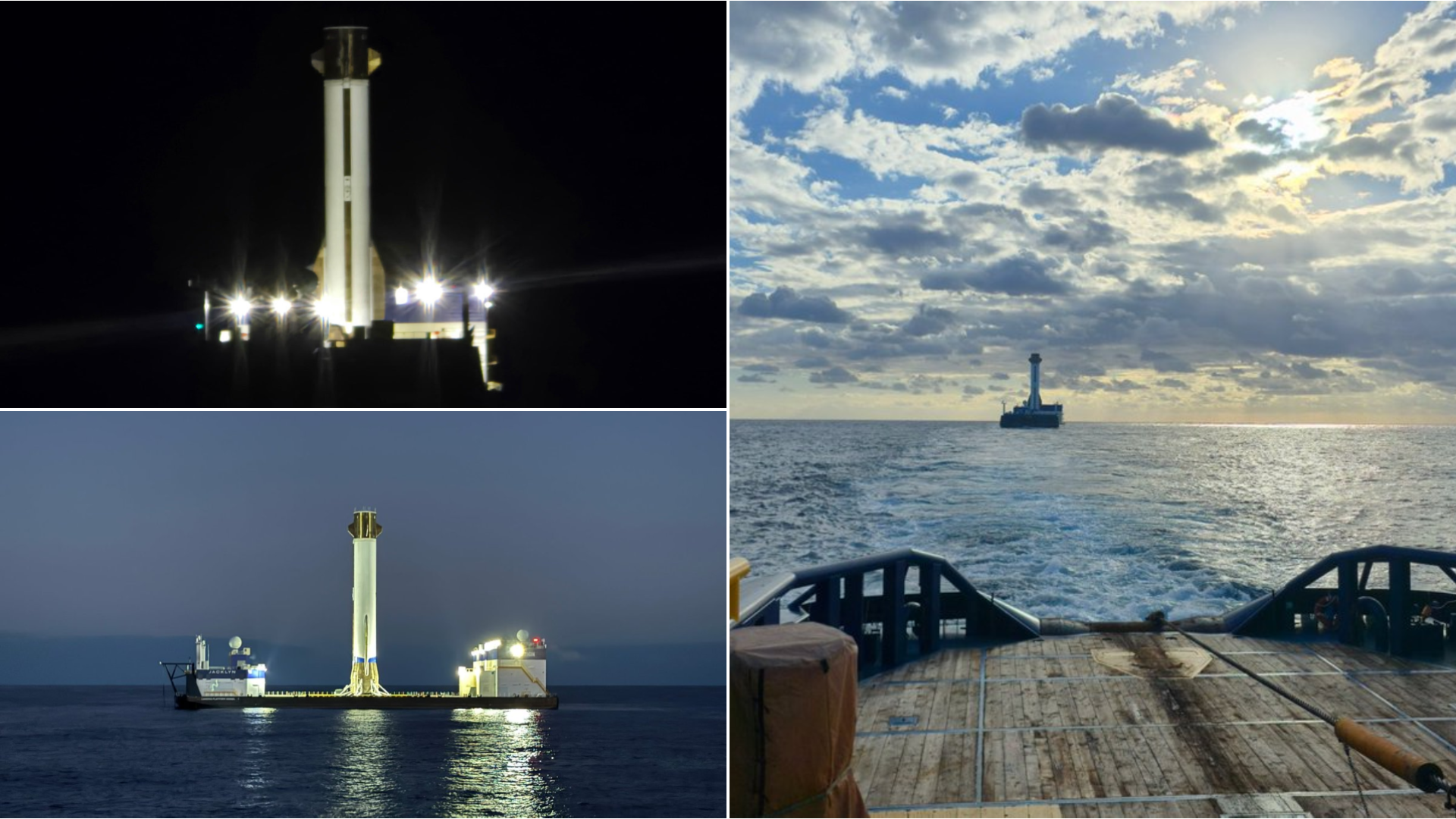 New Glenn first-stage booster 'Never Tell Me The Odds' onboard the drone ship 'Jacklyn' sailing back towards Florida. ©Blue Origin