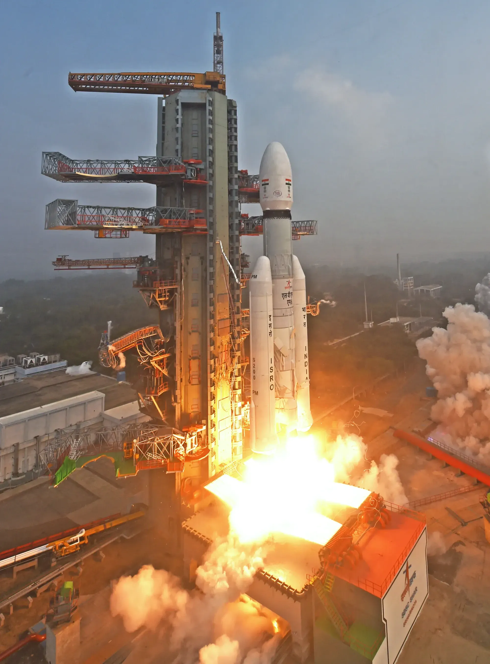 The LVM-3 rocket blasting off from the Satish Dhawan Space Center on December 24th 2025. ©Indian Space Research Organization
