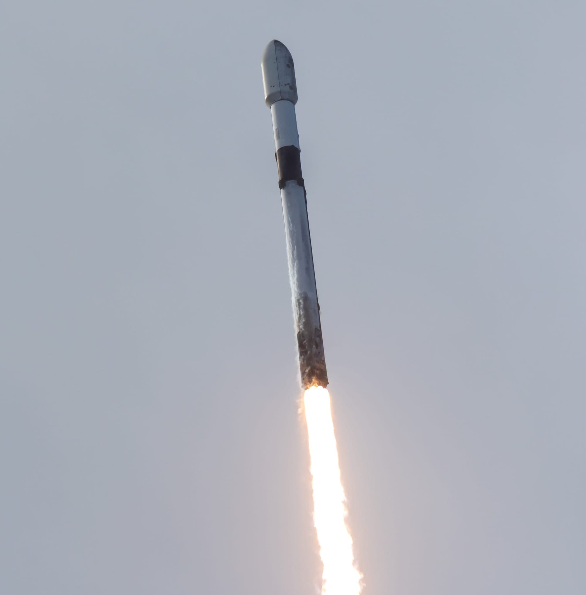 Falcon 9 during first-stage flight for the Starlink Group 17-34 mission on February 11th. ยฉSpaceX